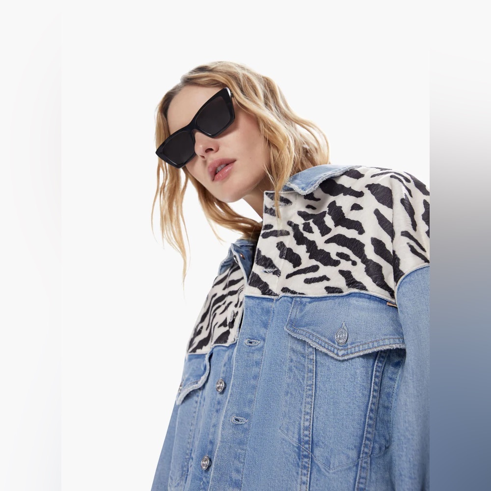 đ´ANIMAL CHIC Mother The Drop It Drifter Jacket Confess Boho Denim Jean Jacket S - Picture 5 of 10